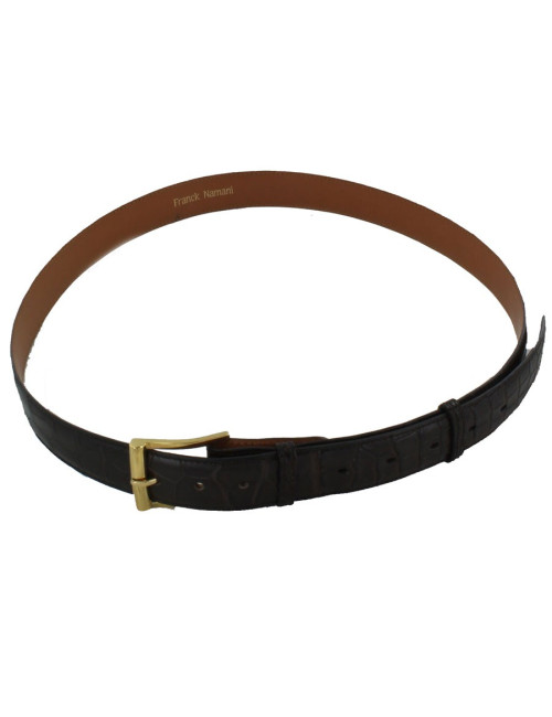 Ceinture Homme FRANCK NAMANI en Alligator marron foncé
