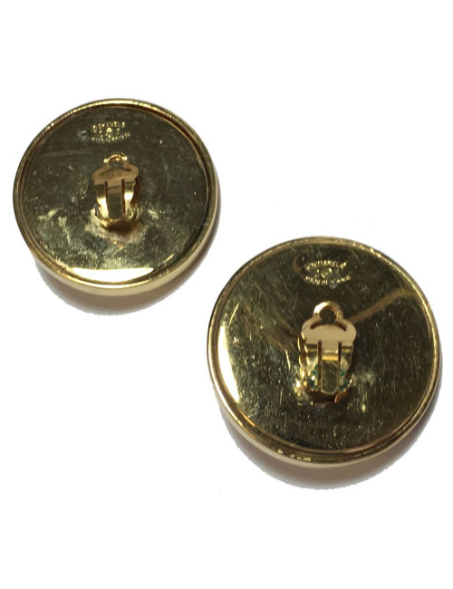 Boucles d'oreille clips CHANEL vintage en métal doré