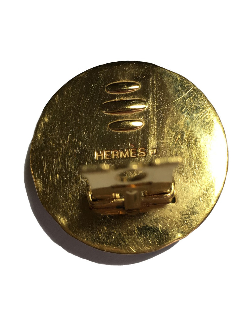 Clips d'oreille HERMÈS en émail noir