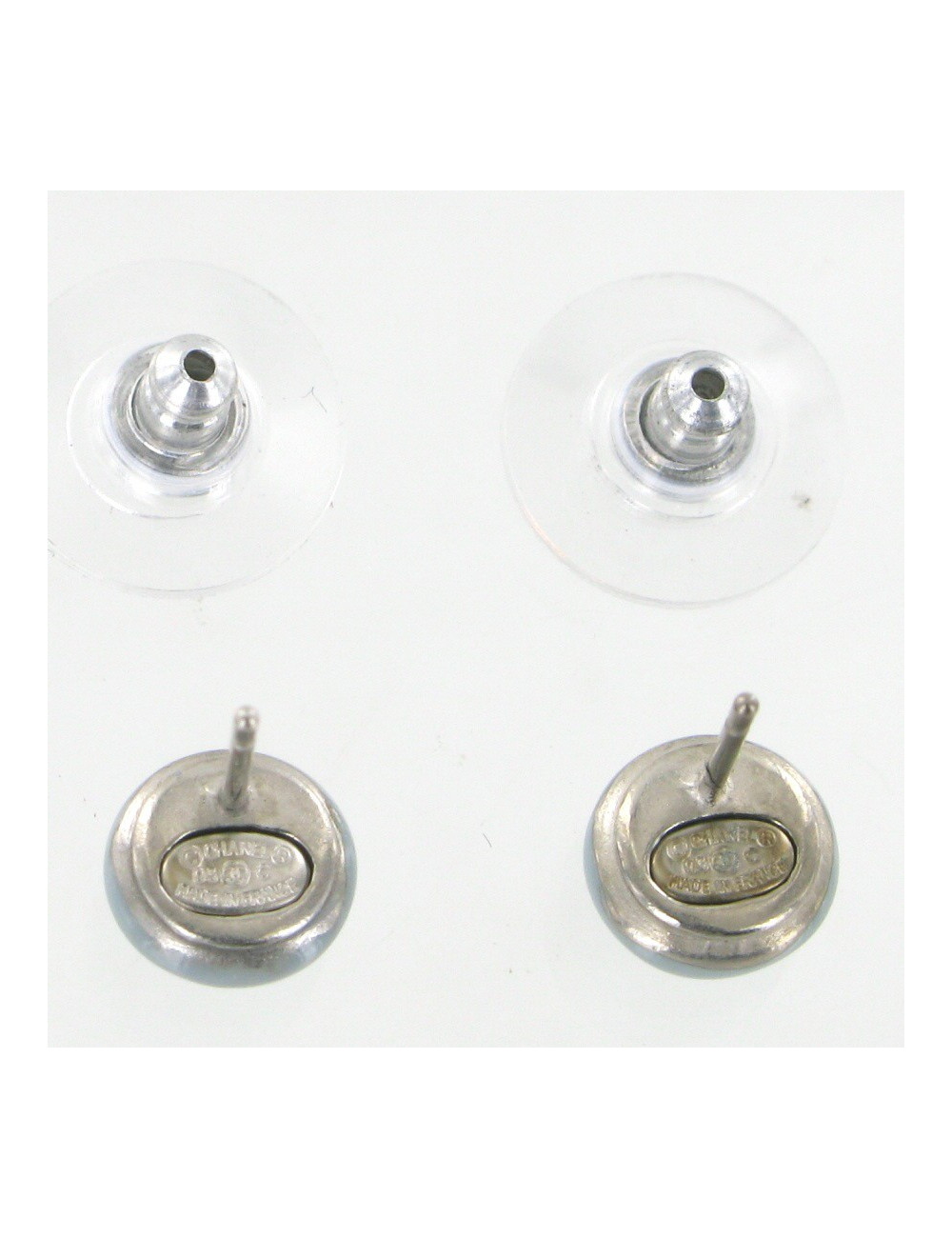 Clous d'oreilles émaillés bleu CHANEL