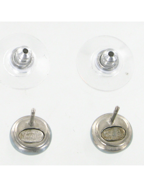 Clous d'oreilles émaillés bleu CHANEL