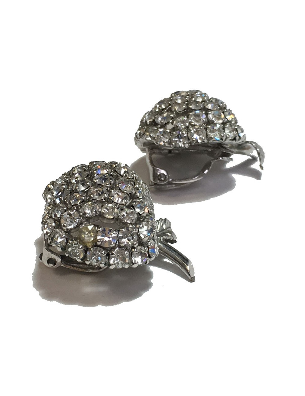 xxx Parure DIOR  boucles d'oreille + broche vintage en strass glamour