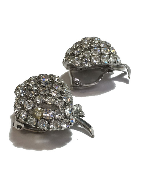 xxx Parure DIOR  boucles d'oreille + broche vintage en strass glamour