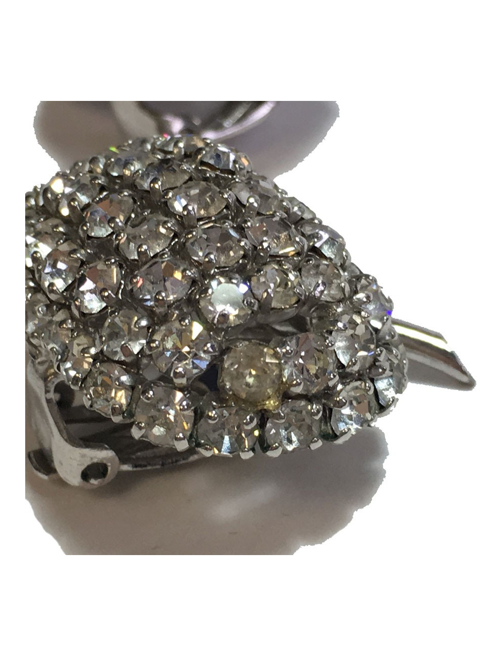 xxx Parure DIOR  boucles d'oreille + broche vintage en strass glamour