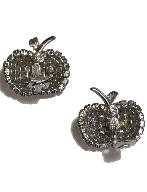 xxx Parure DIOR  boucles d'oreille + broche vintage en strass glamour
