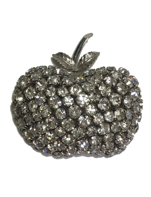 xxx Parure DIOR  boucles d'oreille + broche vintage en strass glamour