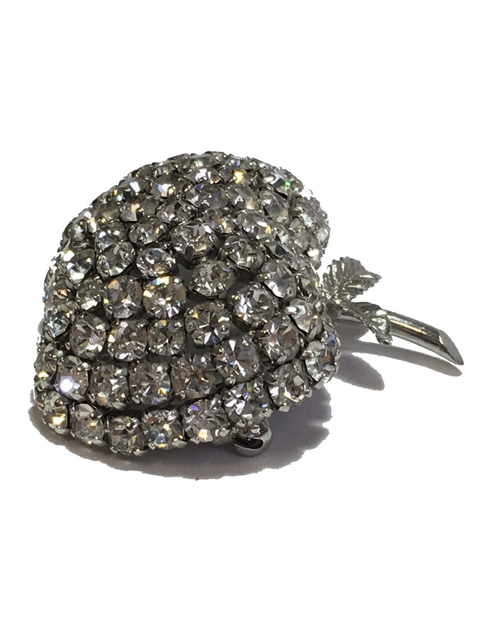 xxx Parure DIOR  boucles d'oreille + broche vintage en strass glamour