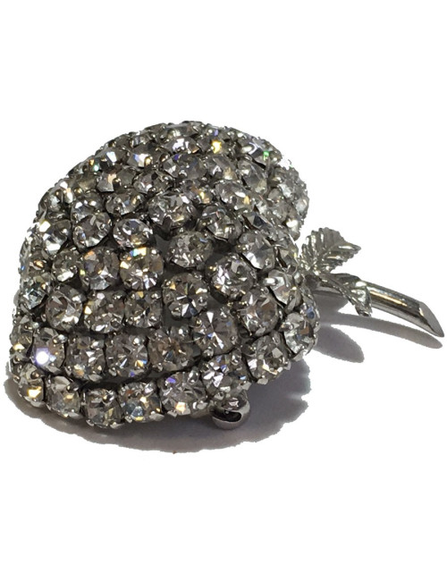 xxx Parure DIOR  boucles d'oreille + broche vintage en strass glamour