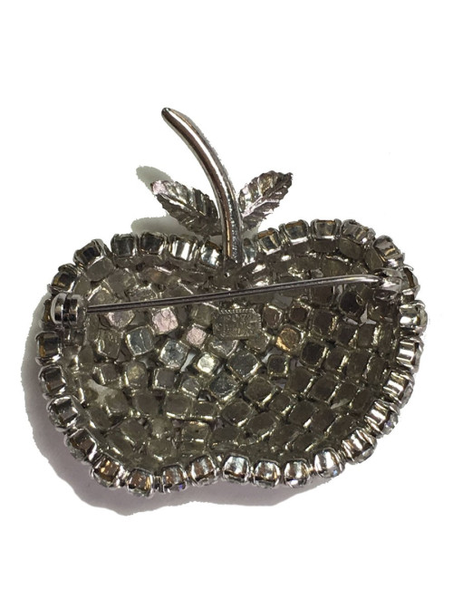 xxx Parure DIOR  boucles d'oreille + broche vintage en strass glamour