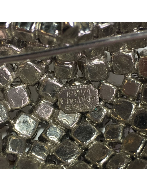 xxx Parure DIOR  boucles d'oreille + broche vintage en strass glamour