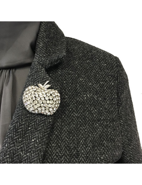 xxx Parure DIOR  boucles d'oreille + broche vintage en strass glamour