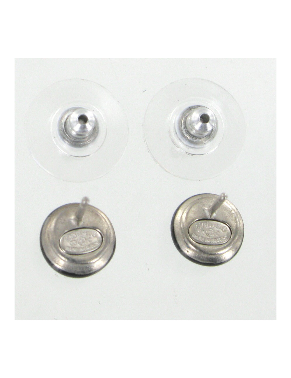 Clous d'oreilles émaillés noir CHANEL