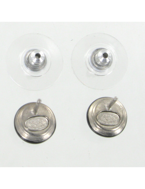 Clous d'oreilles émaillés noir CHANEL