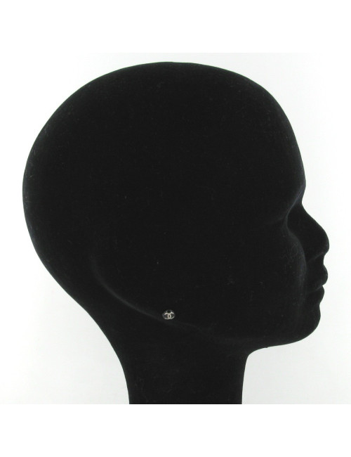 Clous d'oreilles émaillés noir CHANEL