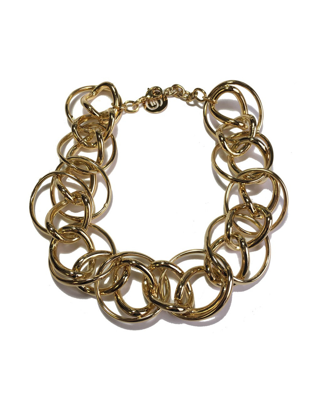 Parure ELIE SAAB collier et bracelet en métal doré