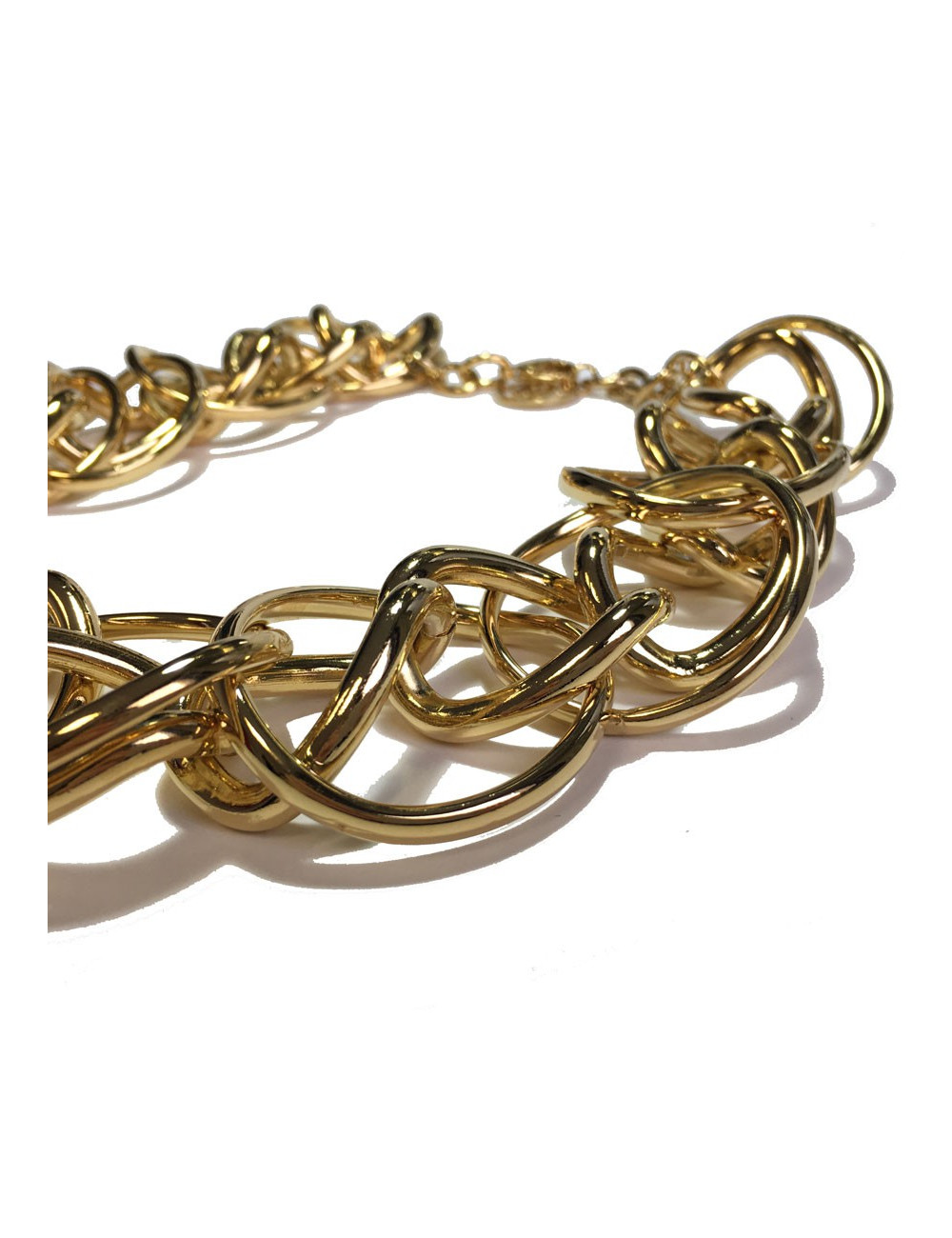 Parure ELIE SAAB collier et bracelet en métal doré