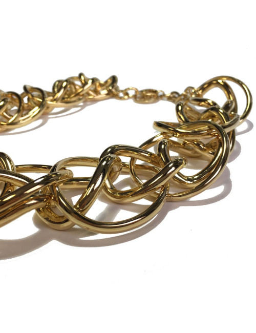 Parure ELIE SAAB collier et bracelet en métal doré