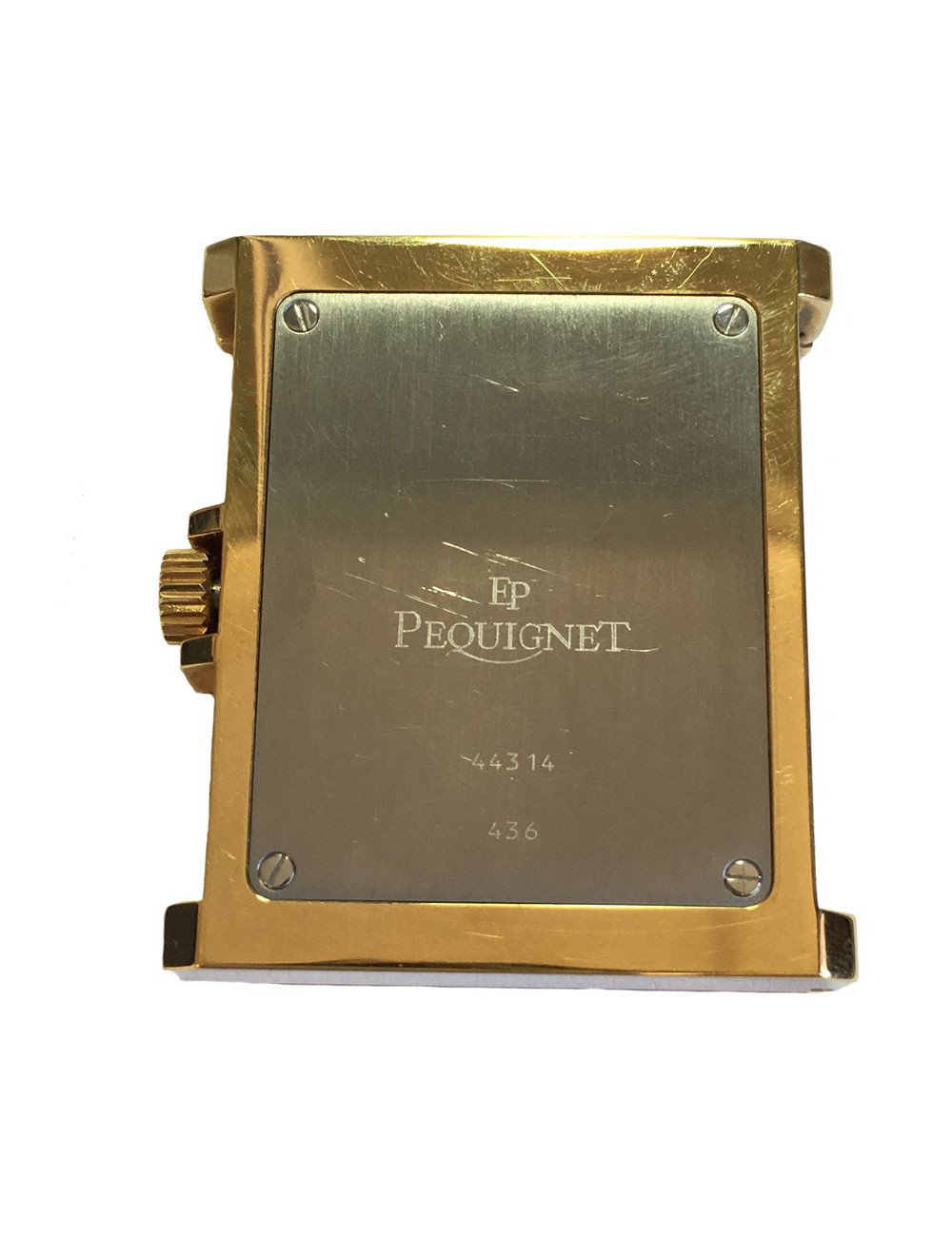 Montre de voyage 1998 PEQUIGNET en plaqué or et acier