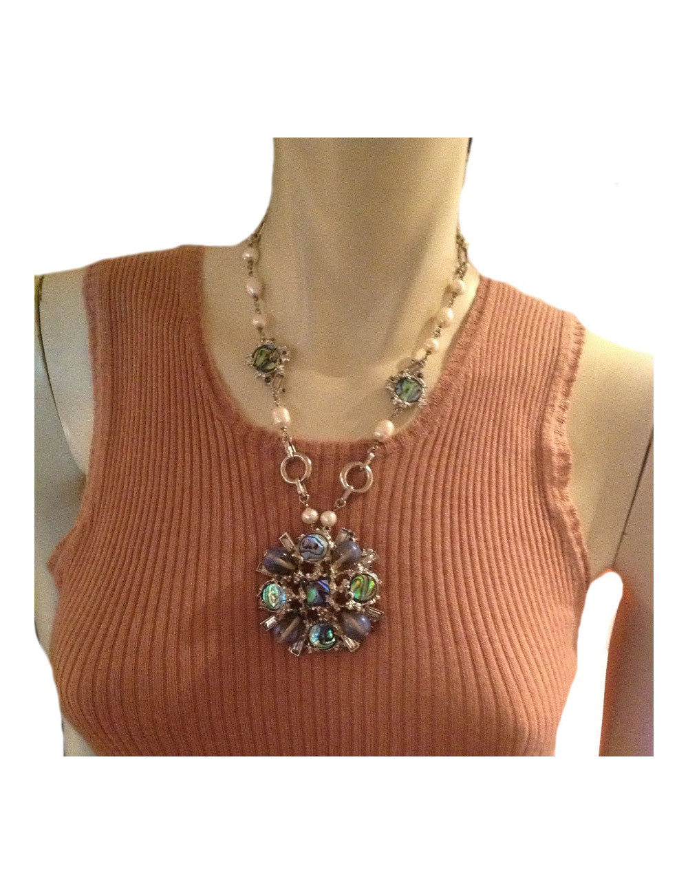 CHANEL Pendant Necklace with pearls and Mother of Pearl