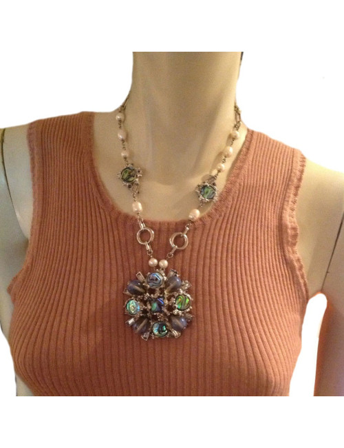 Collier CHANEL perles et nacre 