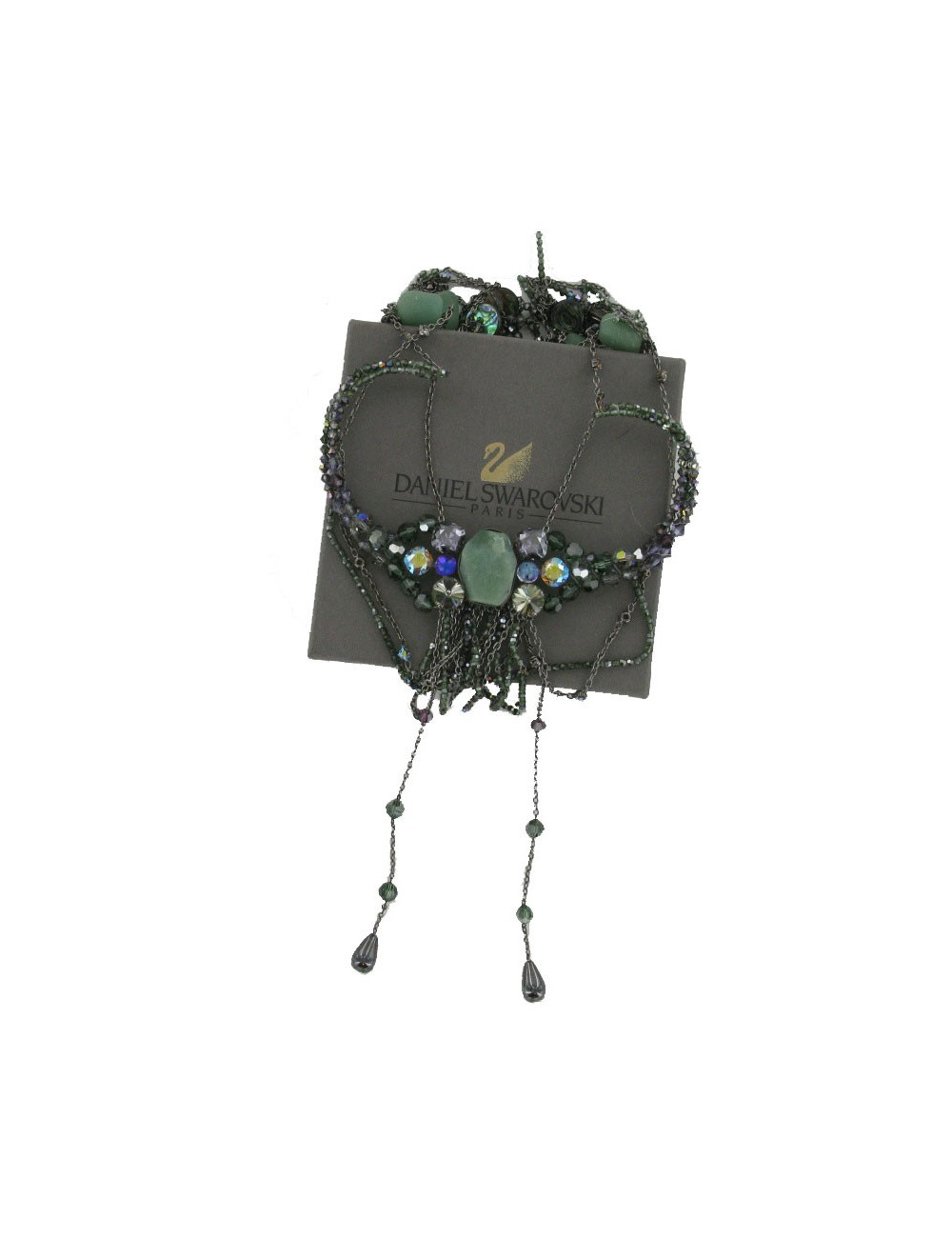 DANIEL SWAROVSKI necklace in crystals, chain in aged silver metal