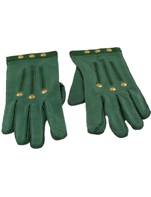 gants HERMES t 7 cuir  vert
