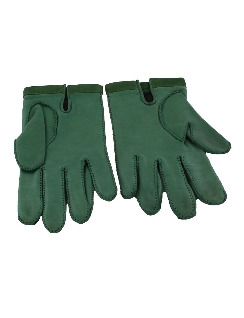 HERMES t7 green leather gloves