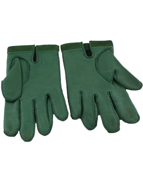HERMES t7 green leather gloves