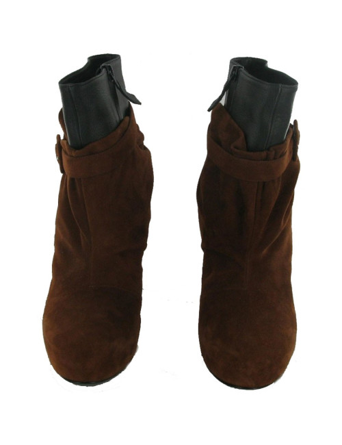 HERMES leather and suede T38 boots