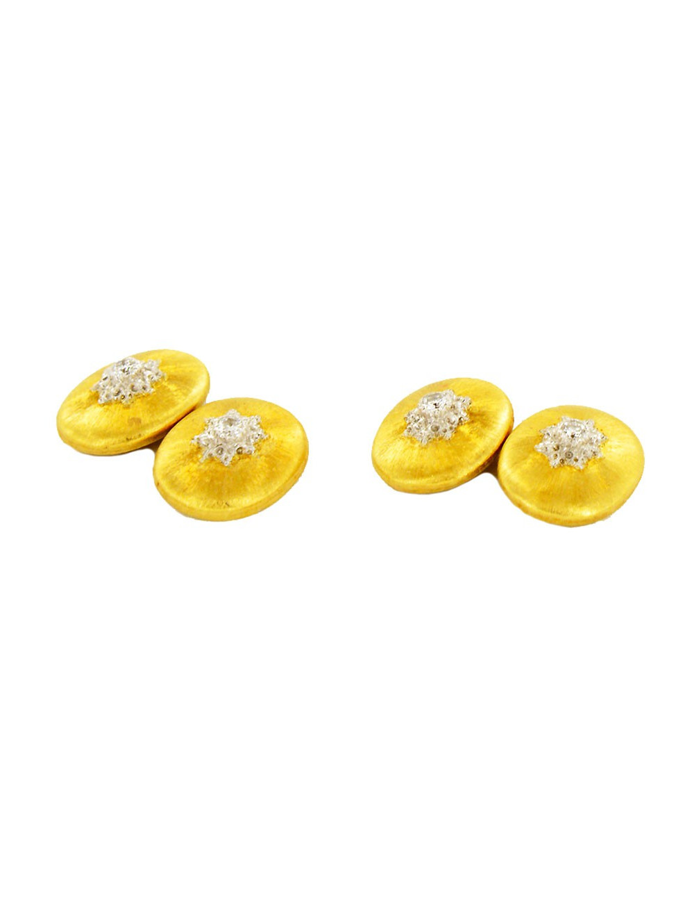 Boutons de manchette GIANMARIA BUCCELLATI or brossé et diamants