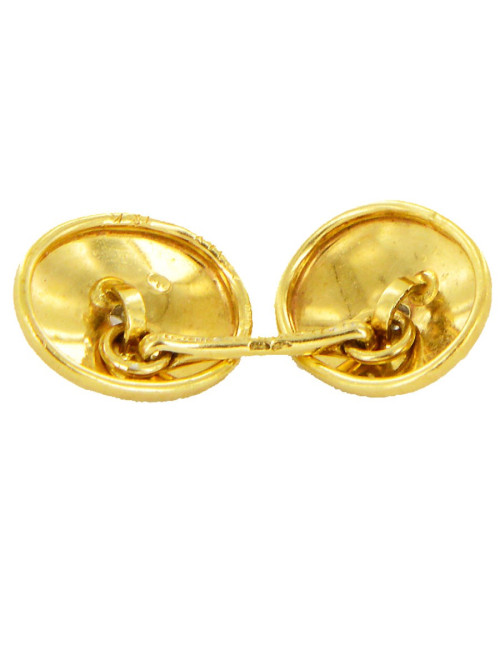 GIANMARIA BUCCELLATI cufflinks in brushed gold and diamonds