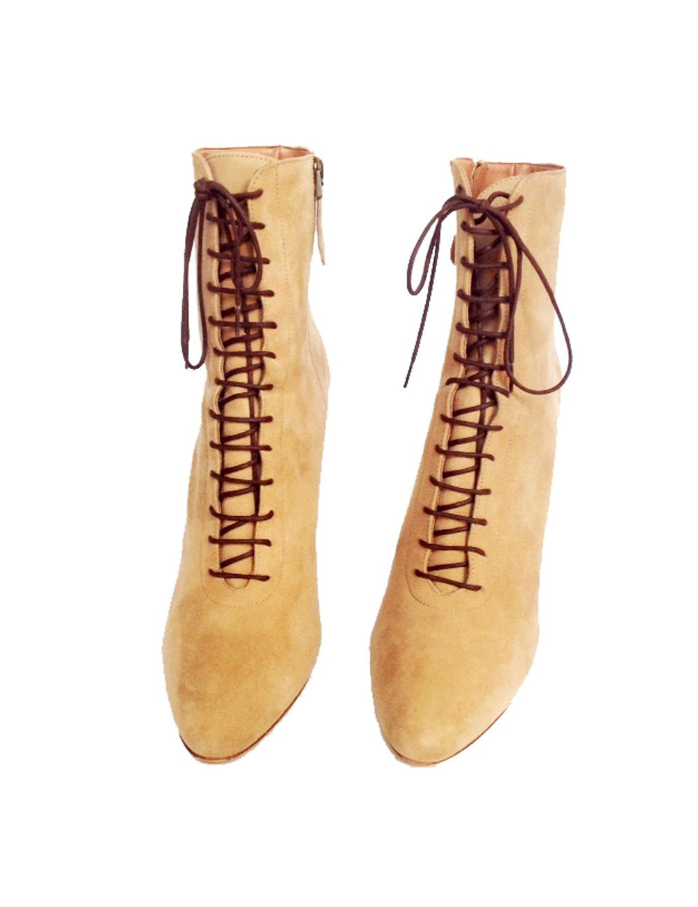 Bottines ALAIA T39,5 daim beige