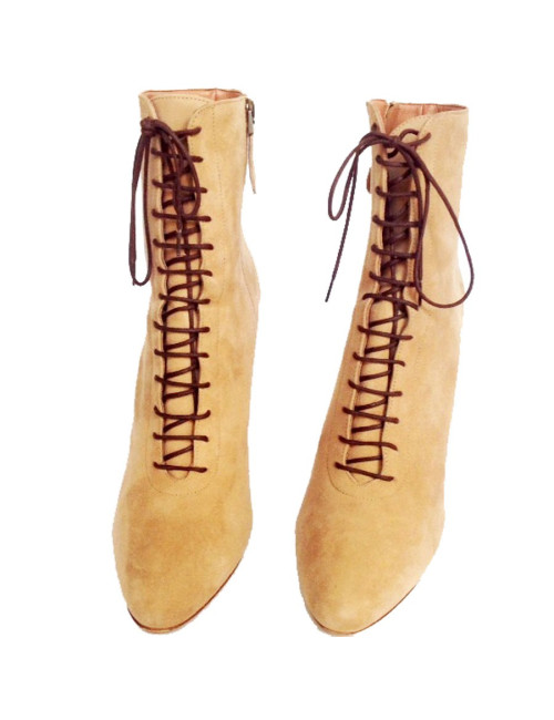 Bottines ALAIA T39,5 daim beige