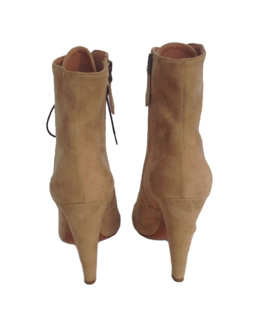 Bottines ALAIA T39,5 daim beige