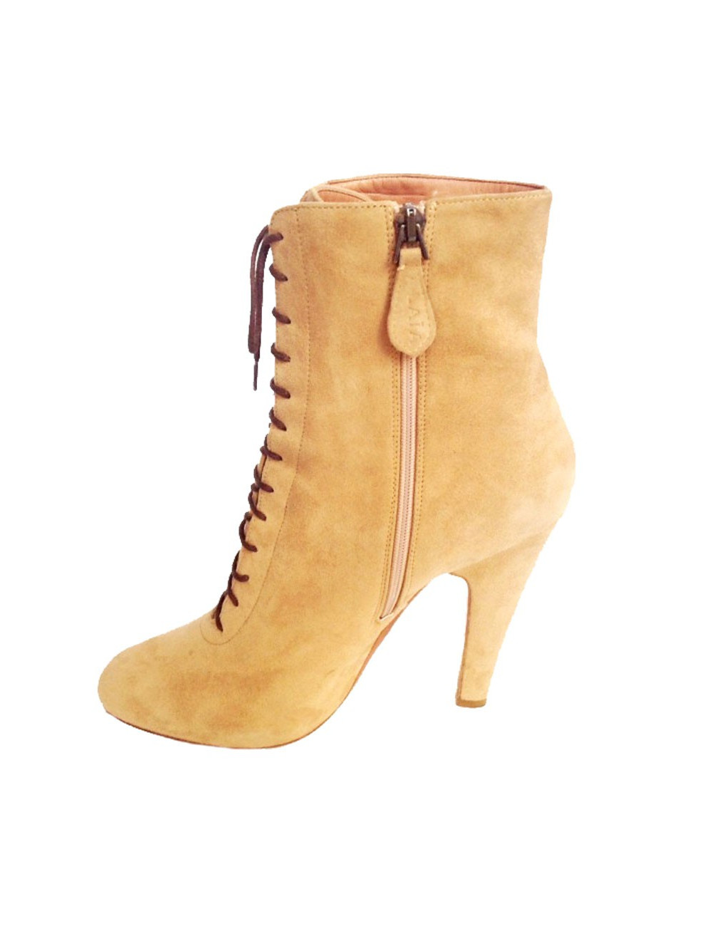 Bottines ALAIA T39,5 daim beige