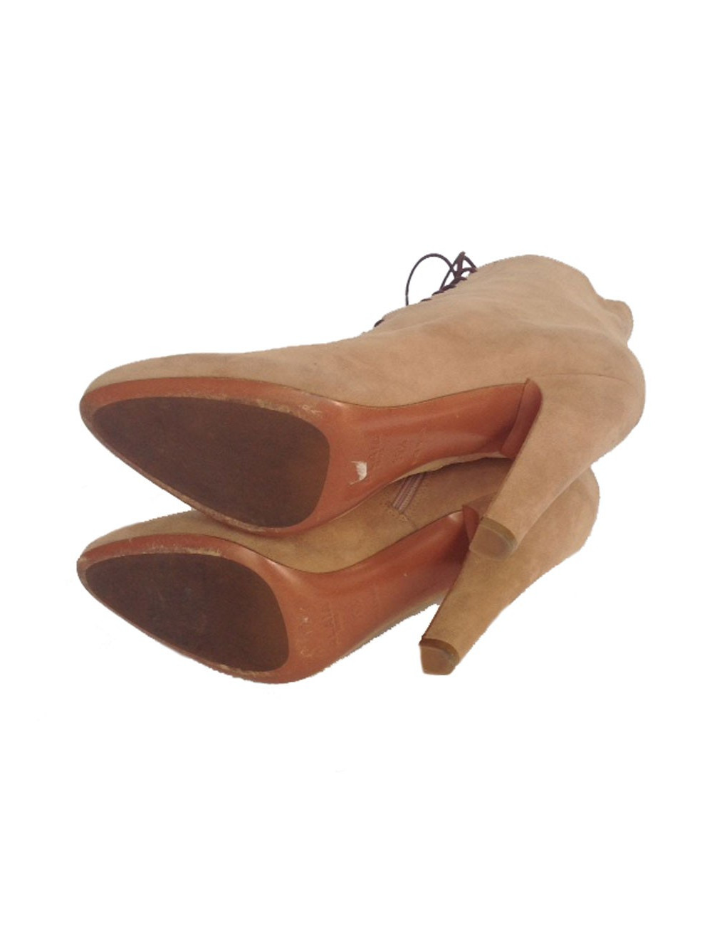 Bottines ALAIA T39,5 daim beige
