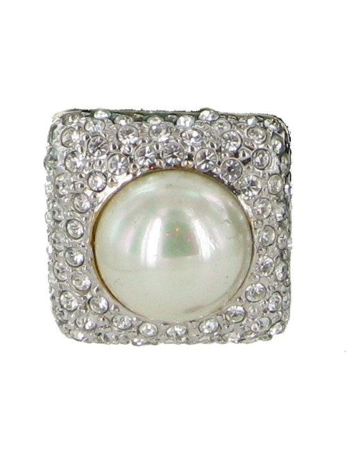 Clips strass et perle nacré IGO