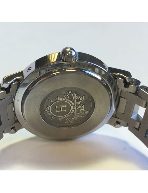 Montre Clipper HERMES fond nacre bleue MM