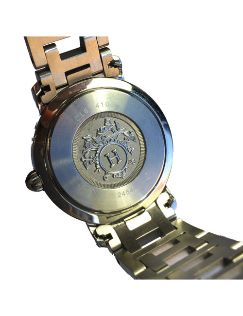 Montre Clipper HERMES fond nacre bleue MM