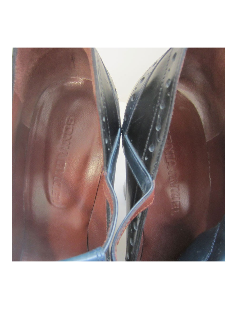 Pumps-tipped floral two-tone SONIA RYKIEL T38, 5 black leather