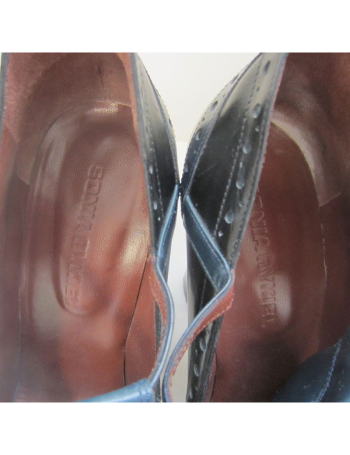 Pumps-tipped floral two-tone SONIA RYKIEL T38, 5 black leather