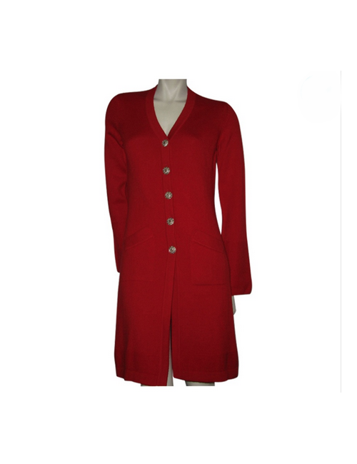 Long waistcoat CHANEL red cashmere