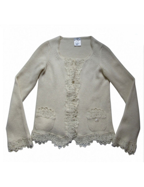 CHANEL Twinset cashmere T 38 off-white