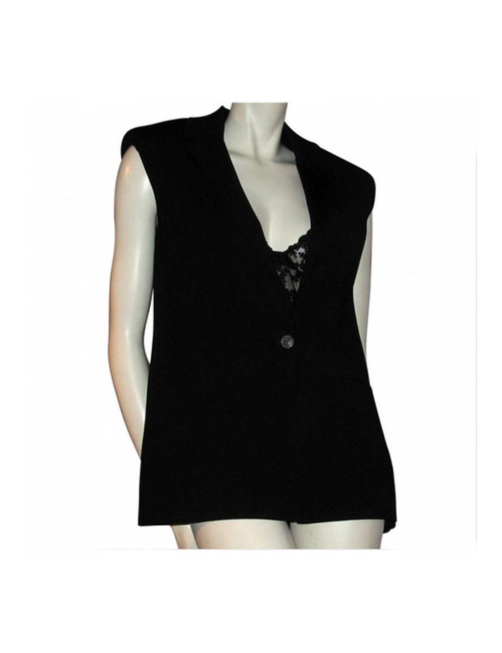 Jacket sleeveless black CHANEL T44