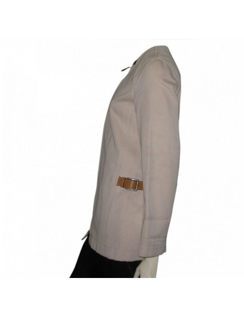 Cotton jacket & leather T36 HERMES