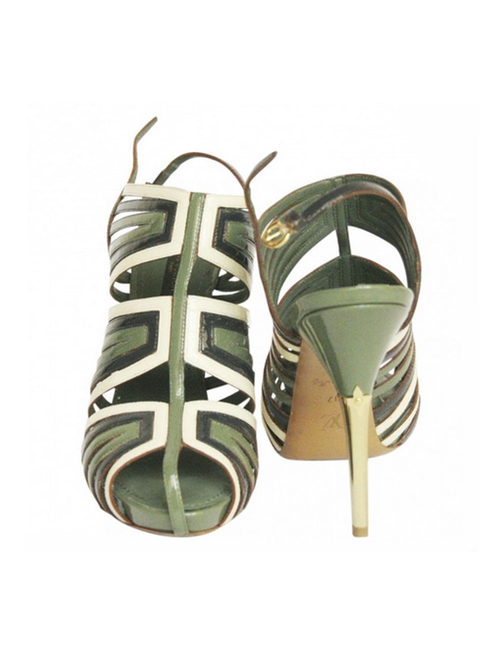 Sandales LOUIS VUITTON T37 vernies multicolores