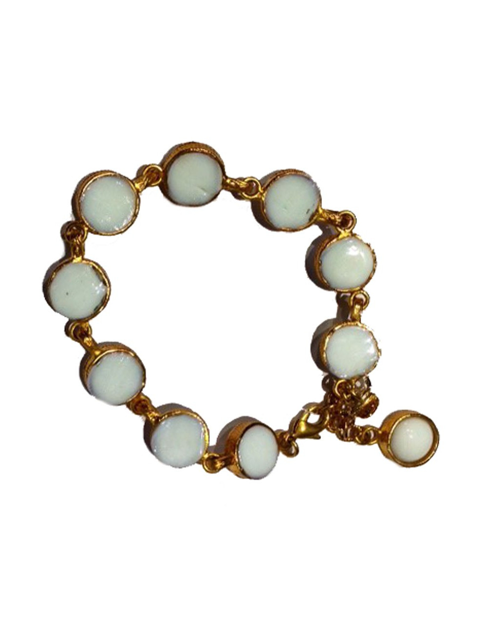 Bracelet MARGUERITE DE VALOIS pâte de verre blanche