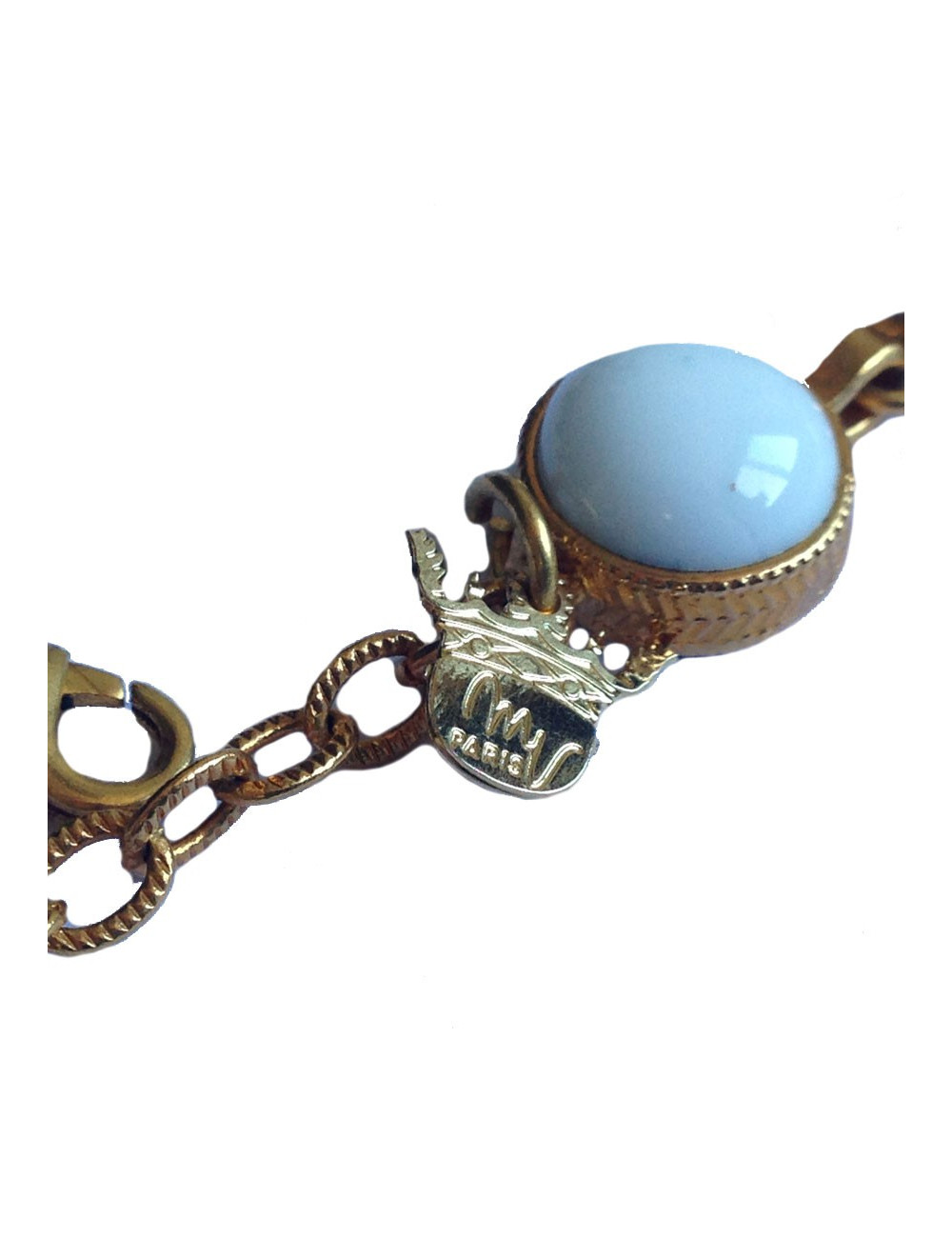 Bracelet MARGUERITE DE VALOIS pâte de verre blanche