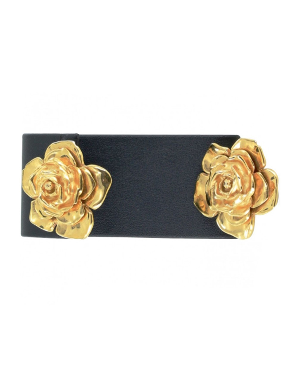 clips d'oreille YVES SAINT LAURENT  roses dorées