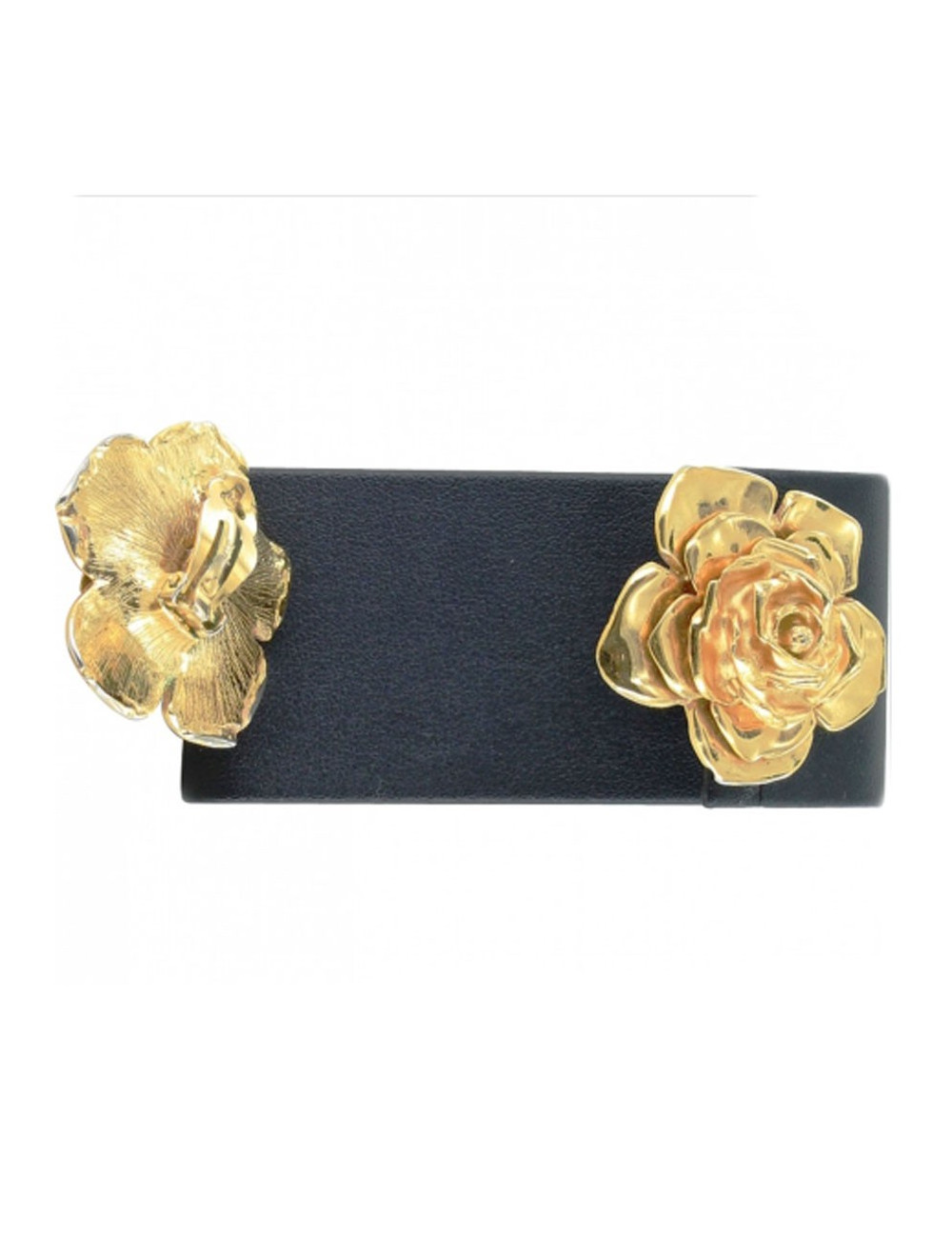 clips d'oreille YVES SAINT LAURENT  roses dorées